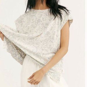 Free People High Tide Printed Top Ivory Combo